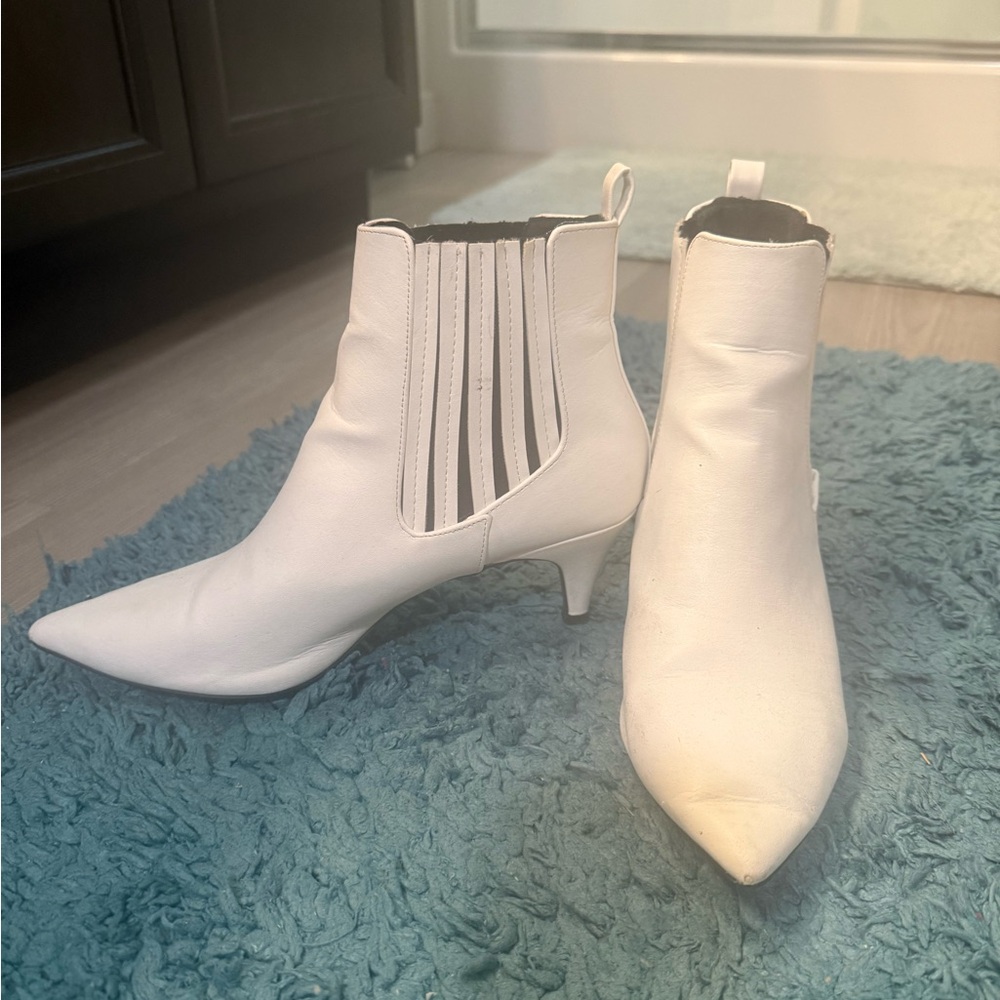 Cupid White Ankle Booties